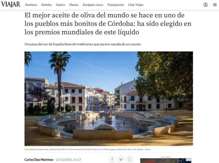 El mejor aceite de oliva del mundo se hace en uno de los pueblos más bonitos de Córdoba: ha sido elegido en los premios mundiales de este líquido