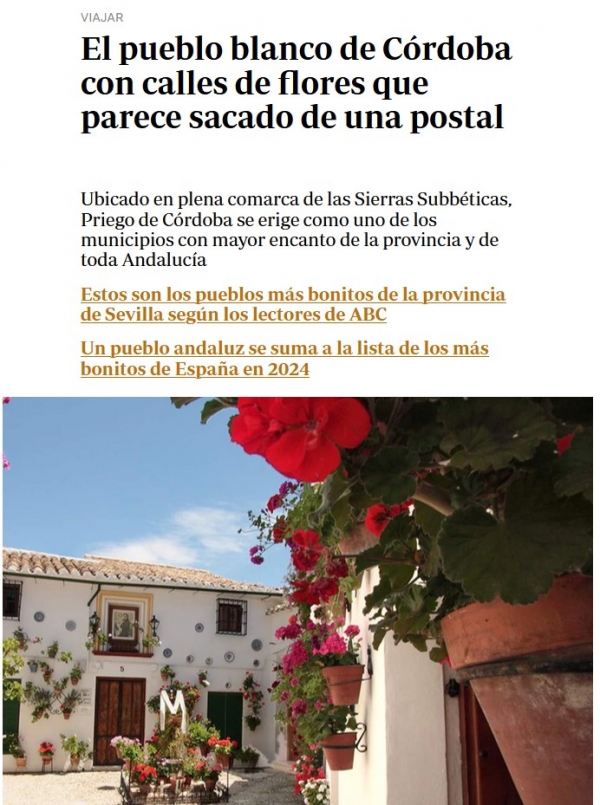 El pueblo blanco de C&oacute;rdoba con calles de flores que parece sacado de una postal